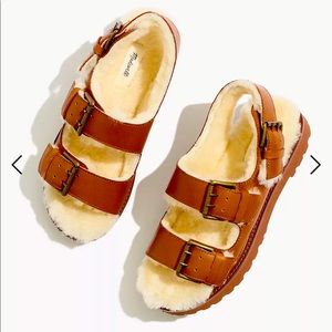 Madewell Shearling-Lined Madelyn Sandal, Size 8 NIB
